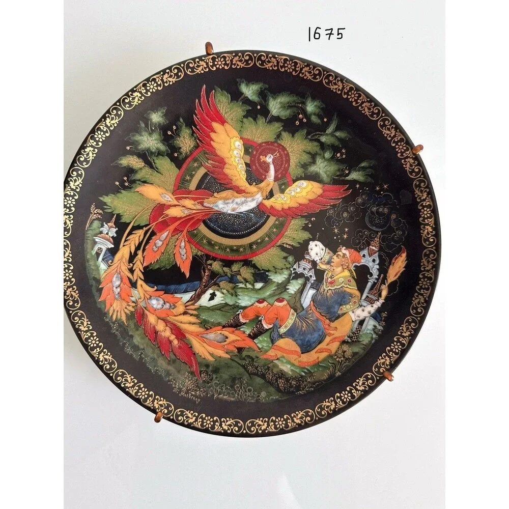 Russian Palekh Plate Firebird Vikhrov LFZ USSR 1991 Limited